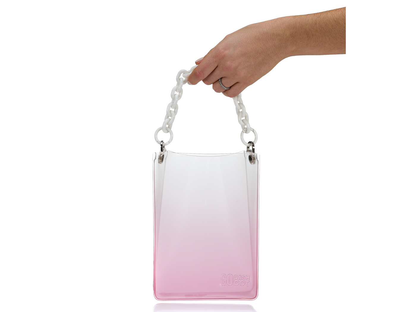 Clear beach bag  #color_pink-ombre
