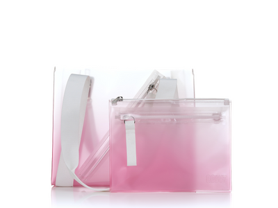 Medium plastic tote bag #color_pink-ombre