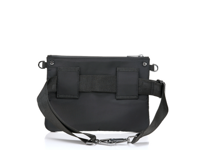 Crossbody belt bag Black back view #color_black