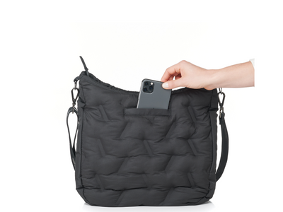 Arly Messenger rear view featuring iPhone pocket #color_black