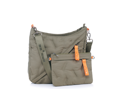 Arly Messenger Front view with matching Crossbody bag #color_olive