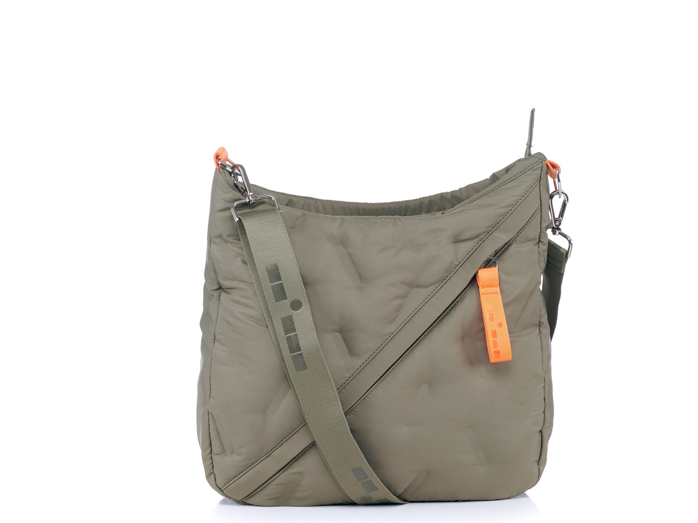 Arly Messenger front view with orange trim #color_olive