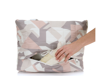 Tote with separate footwear compartment #color_camo-latte