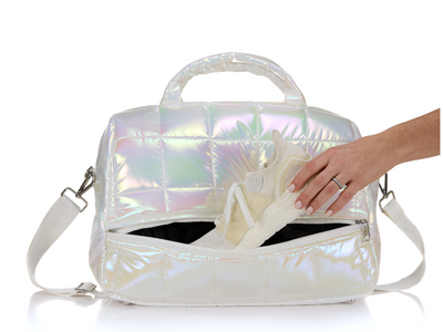 Duffle bag with shoe compartment  #color_iridescent