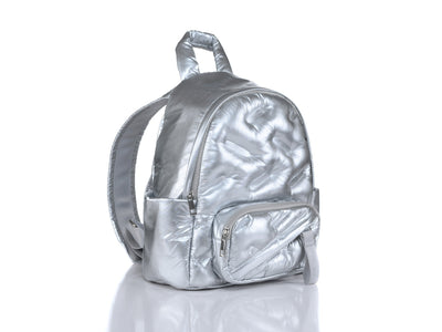 Mini maya backpack front 3/4 view #color_silver