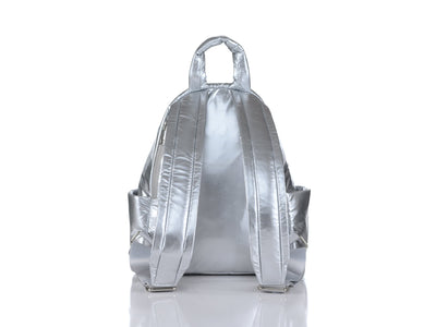 Mini maya backpack silver back view #color_silver