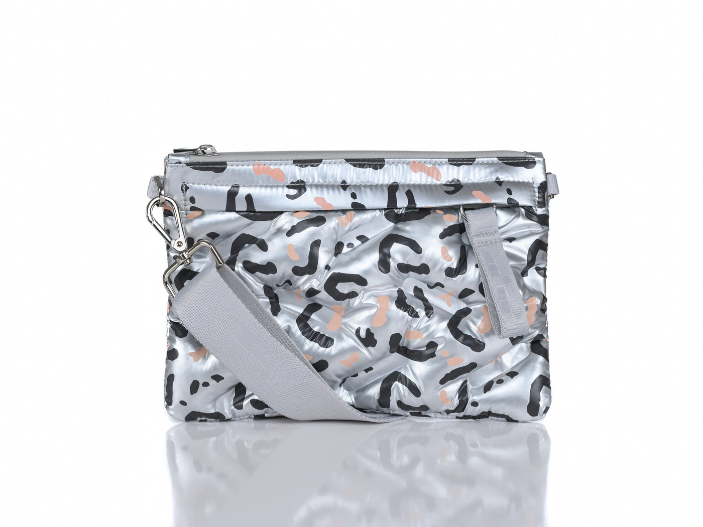 Convertible crossbody/belt bag silver blush cheetah #color_silver-blush-cheetah