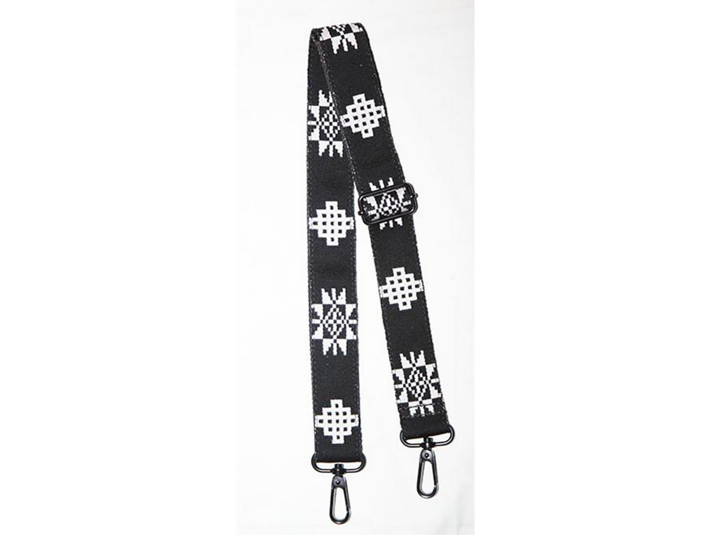 Black and white hand woven strap