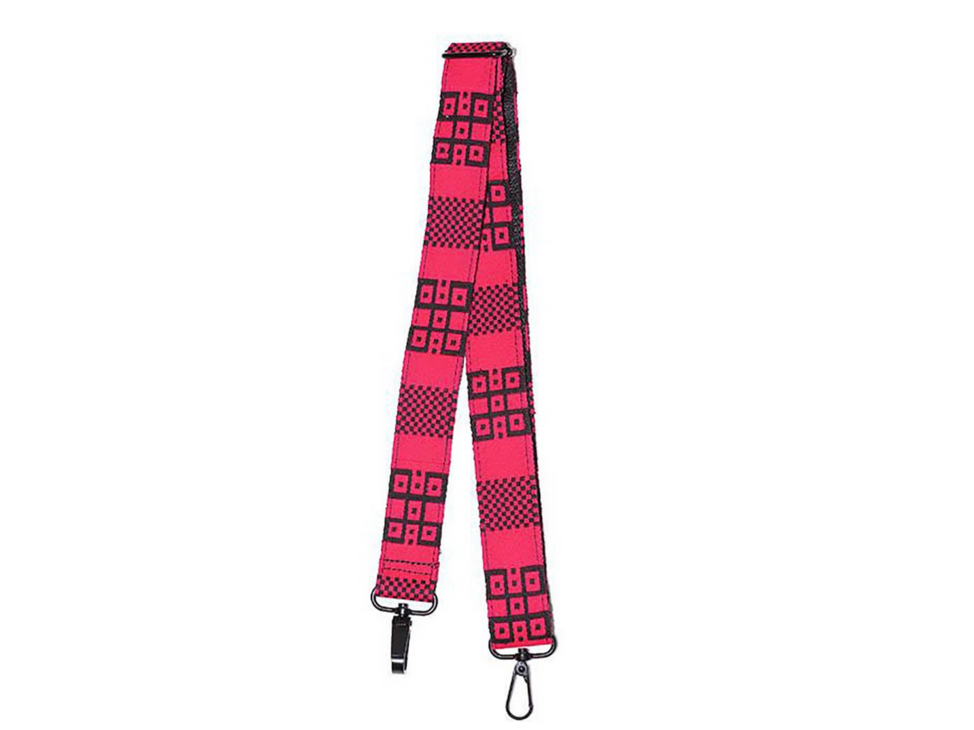 Pink and black hand woven strap