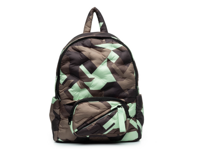 Maya backpack front view with pouch snapped on #color_mint-chip